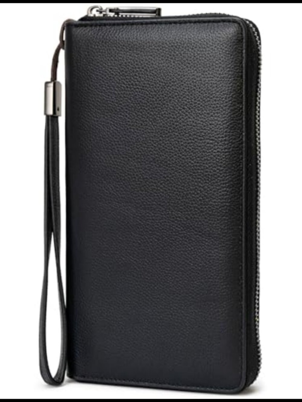 Genuine Leather RFID Blocking Zip Around Wristlet Wallet Large Travel Clutch